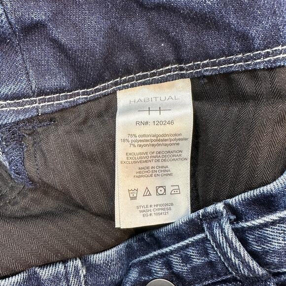 Habitual Jeans WMNS 27 Cypress Wide Leg Denim Capris Blue Snap Button Pleated - Picture 7 of 11